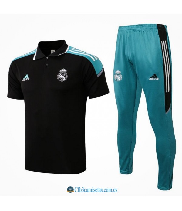 CFB3-Camisetas Polo pantalones real madrid 2021/22 black