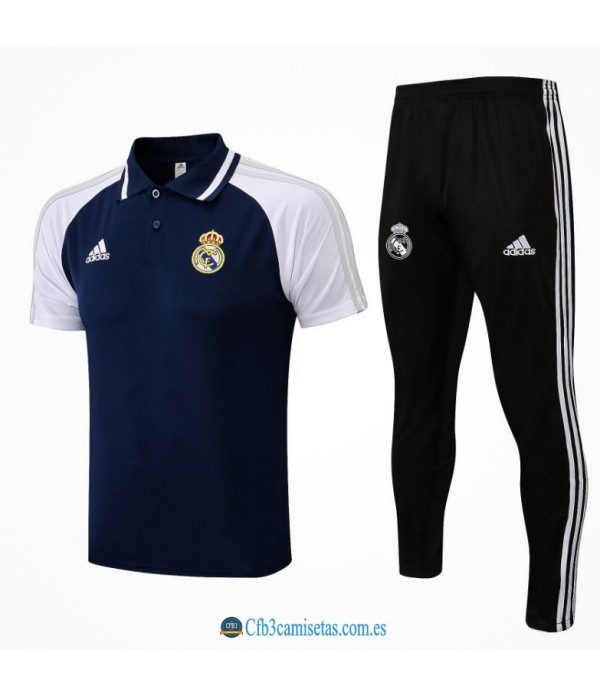 CFB3-Camisetas Polo pantalones real madrid 2021/22 marino