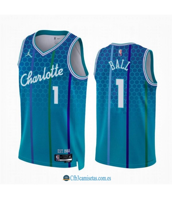 CFB3-Camisetas Lamelo ball charlotte hornets 2021/22 - city edition