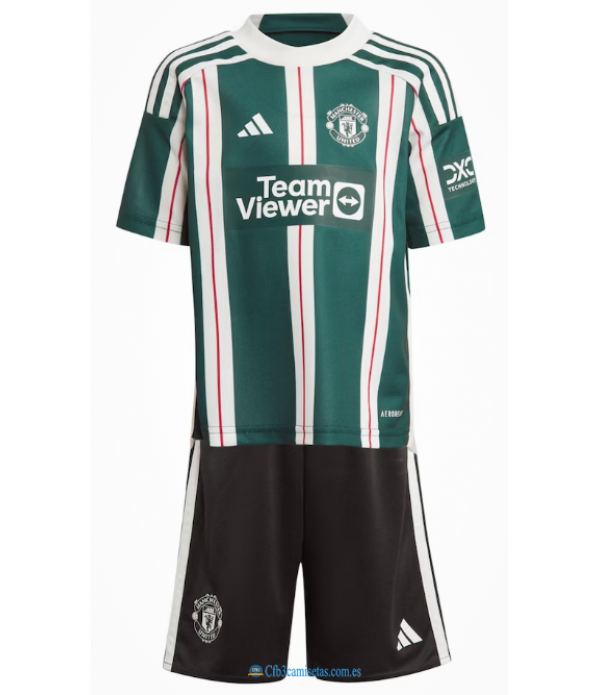 CFB3-Camisetas Manchester united 2a equipación 2023/24 - niÑos