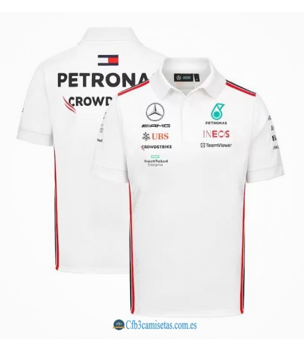 CFB3-Camisetas Polo mercedes amg petronas f1 2023 blanco