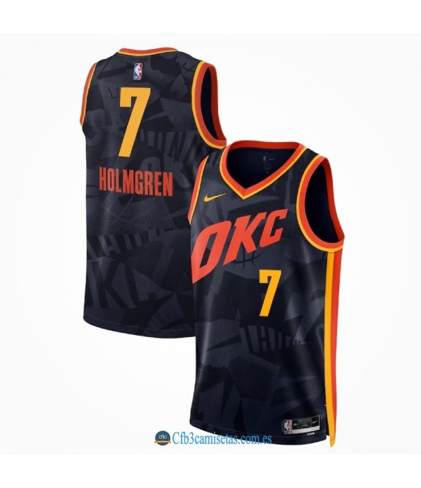 CFB3-Camisetas Chet holmgren oklahoma city thunder 2023/24 - city edition