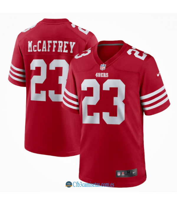 CFB3-Camisetas Christian mccaffrey san francisco 49ers - scarlet