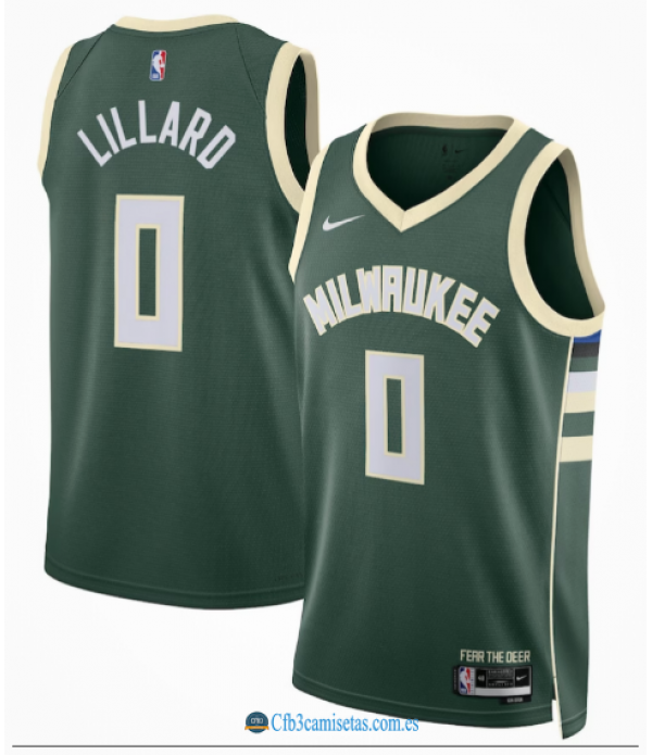 CFB3-Camisetas Damian lillard milwaukee bucks - icon