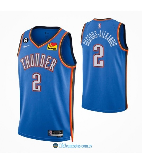 CFB3-Camisetas Shai gilgeous-alexander oklahoma city thunder 2022/23 - icon