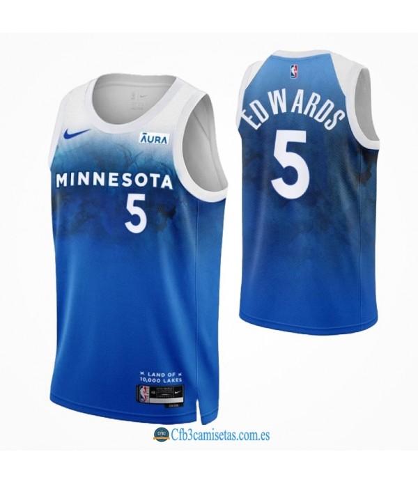 CFB3-Camisetas Anthony edwards minnesota timberwolves 2023/24 - city