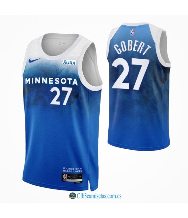 CFB3-Camisetas Rudy gobert minnesota timberwolves 2023/24 - city