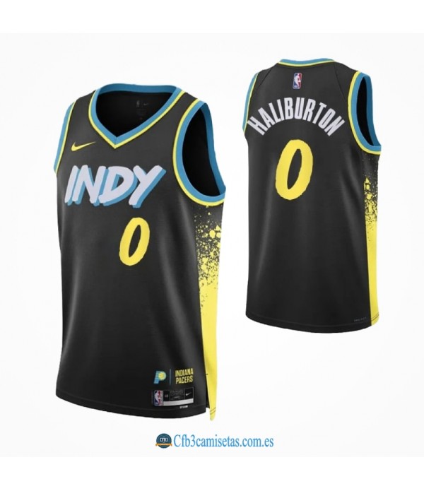 CFB3-Camisetas Tyrese haliburton indiana pacers 2023/24 - city