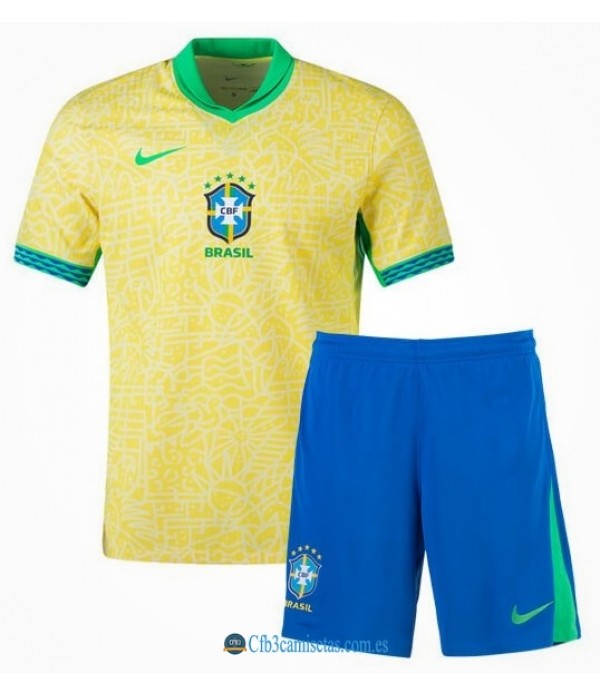 CFB3-Camisetas Brasil 1a equipación 2024 - niÑos