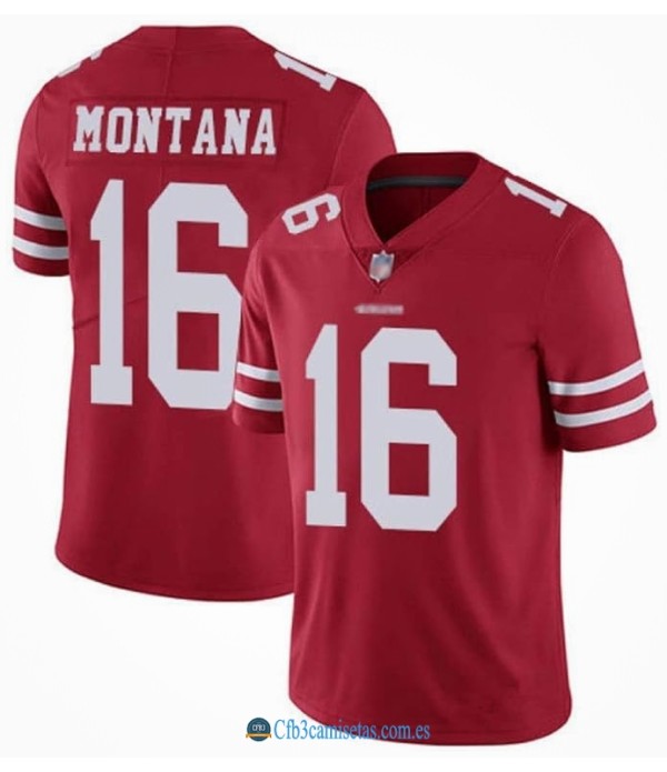 CFB3-Camisetas Joe montana san francisco 49ers - red