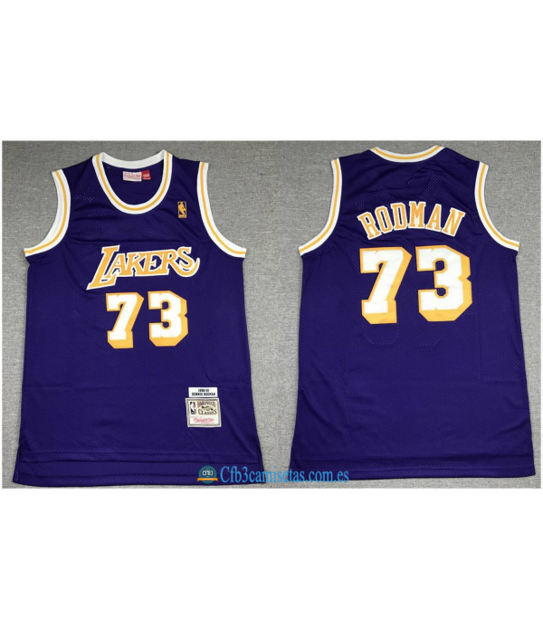 CFB3-Camisetas Dennis rodman los angeles lakers - classic purple
