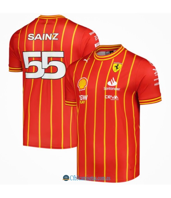 CFB3-Camisetas Equipación scuderia ferrari 2024 - carlos sainz