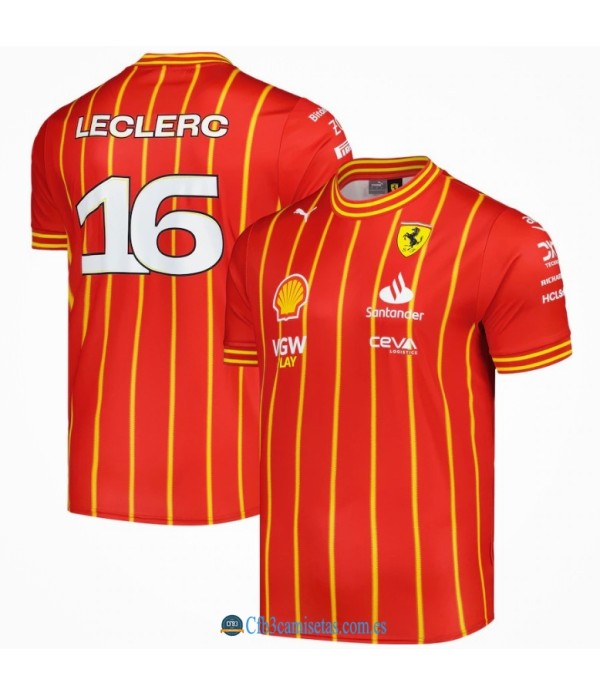 CFB3-Camisetas Equipación scuderia ferrari 2024 - charles leclerc