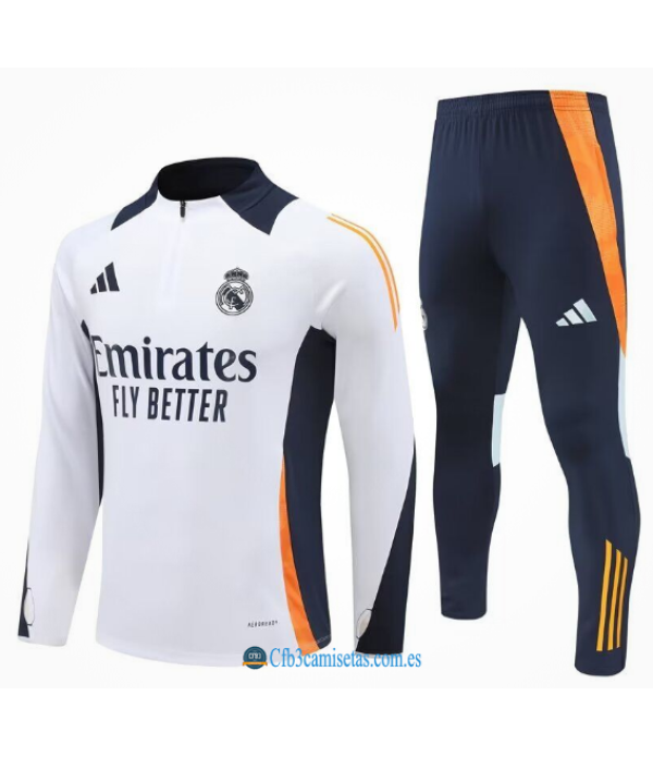 CFB3-Camisetas Chándal real madrid 2024/25 blanco