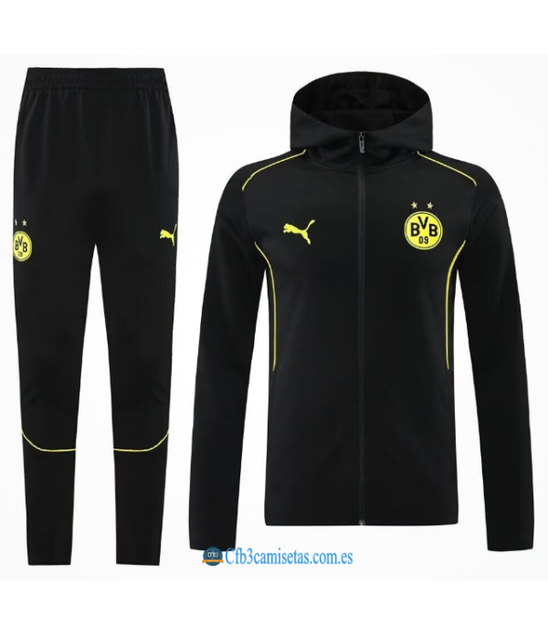CFB3-Camisetas Chándal con capucha borussia dortmund 2024/25 black