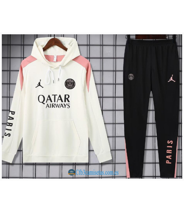 CFB3-Camisetas Chándal con capucha psg 2024/25 blanco