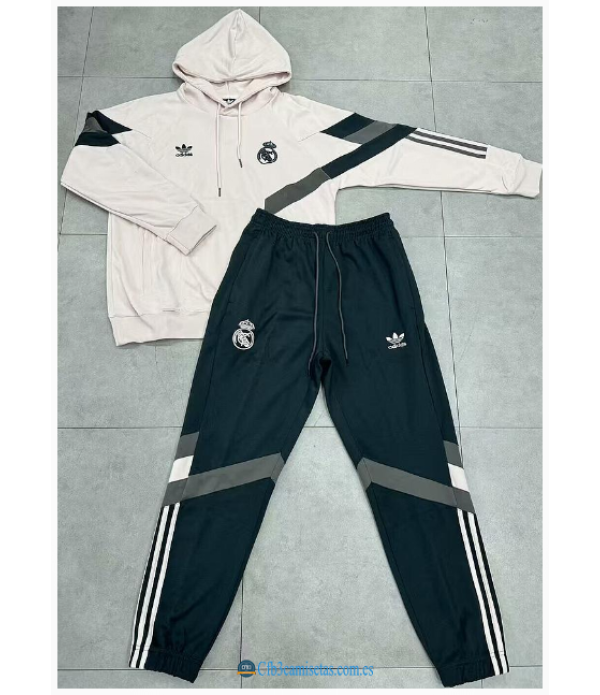 CFB3-Camisetas Chándal con capucha real madrid 2024/25 grey