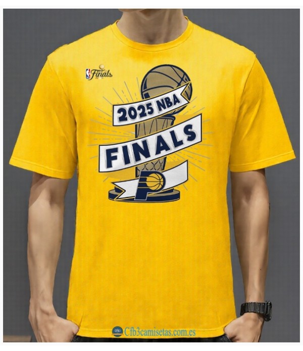 CFB3-Camisetas Camiseta indiana pacers 2025 finals yellow