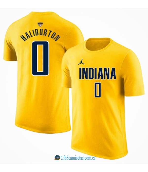 CFB3-Camisetas Camiseta indiana pacers-tyrese haliburton yellow