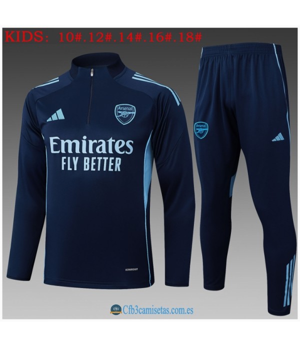 CFB3-Camisetas Chándal arsenal 2025/26bule half zipper - niÑos