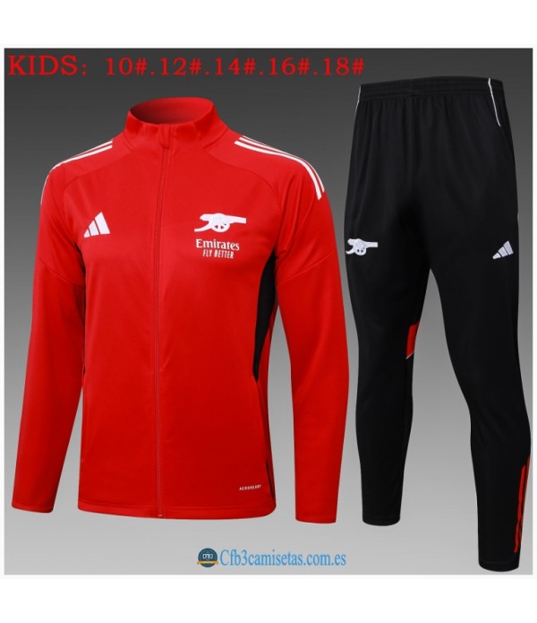 CFB3-Camisetas Chándal arsenal 2025/26red long zipper - niÑos