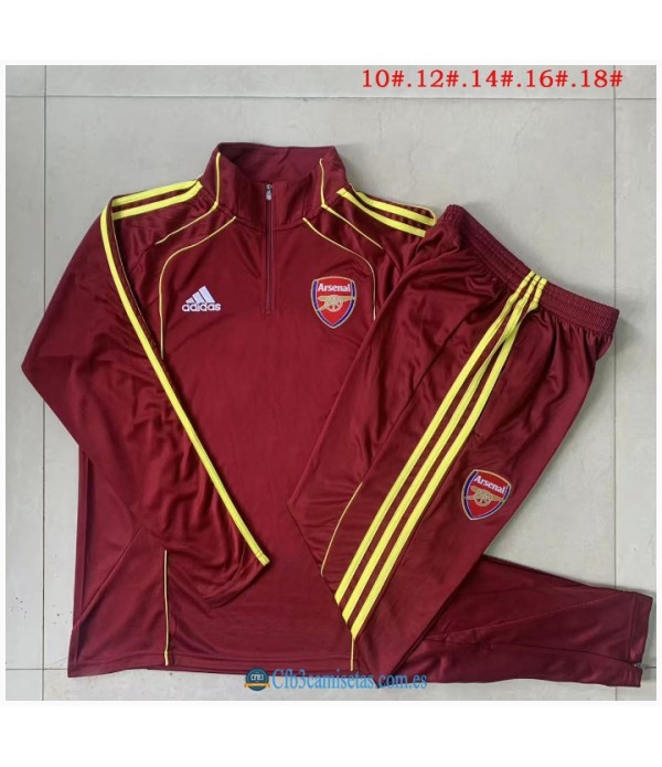 CFB3-Camisetas Chándal arsenal 2025/26retro red half zipper - niÑos