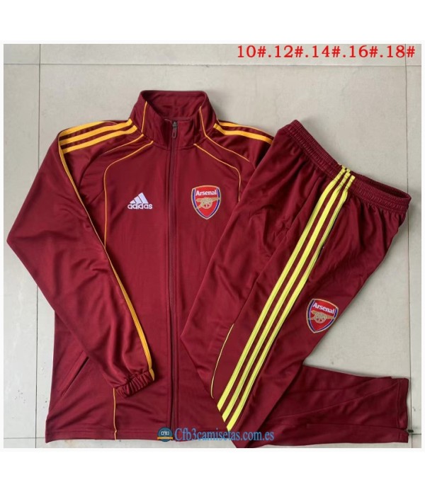 CFB3-Camisetas Chándal arsenal 2025/26retro red long zipper - niÑos