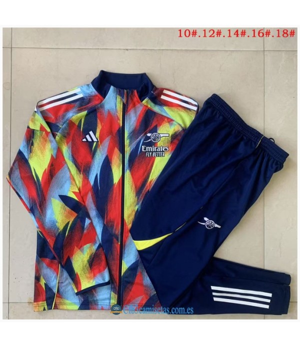 CFB3-Camisetas Chándal arsenal 2025/26yellow with red long zipper - niÑos