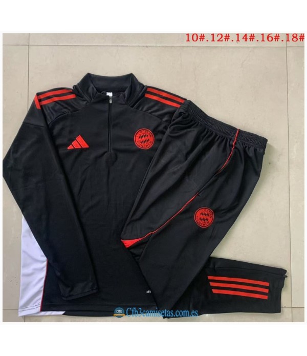 CFB3-Camisetas Chándal bayern munich 2025/26 black half zipper - niÑos