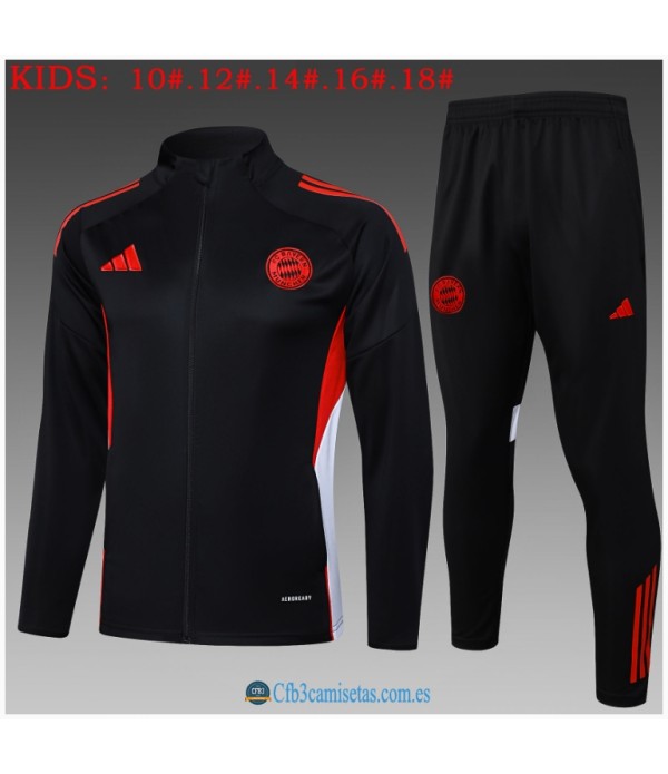 CFB3-Camisetas Chándal bayern munich 2025/26 black long zipper - niÑos