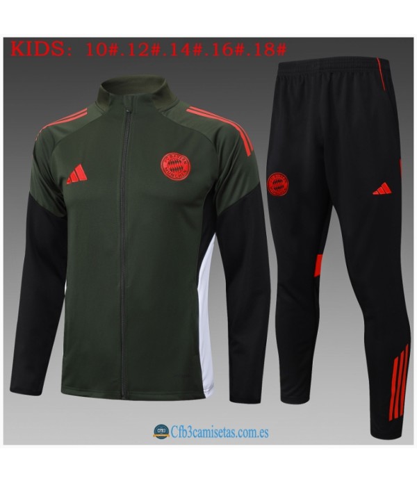 CFB3-Camisetas Chándal bayern munich 2025/26 dark green long zipper - niÑos