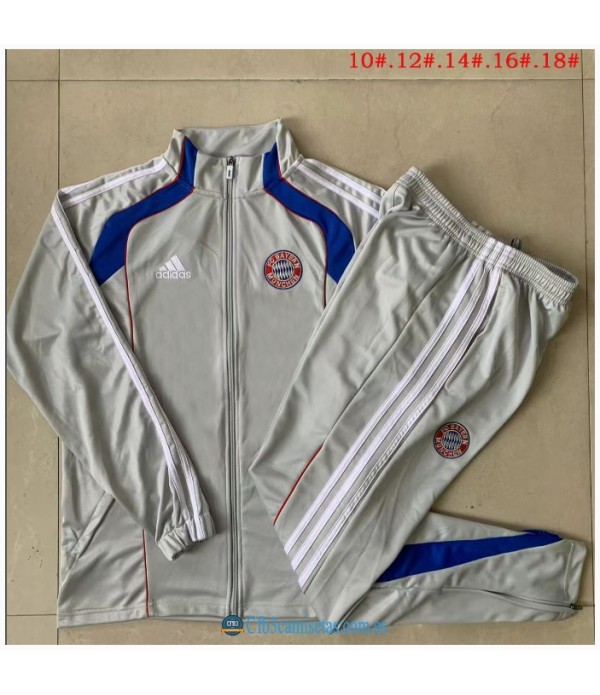 CFB3-Camisetas Chándal bayern munich 2025/26 gray long zipper - niÑos