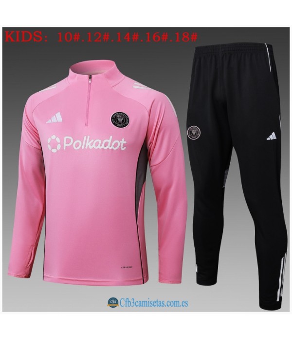 CFB3-Camisetas Chándal inter miami 2025/26 rose half zipper - niÑos