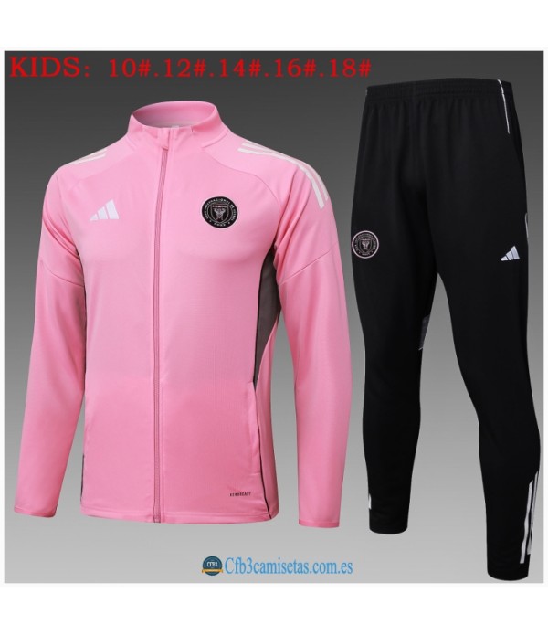 CFB3-Camisetas Chándal inter miami 2025/26 rose long zipper - niÑos