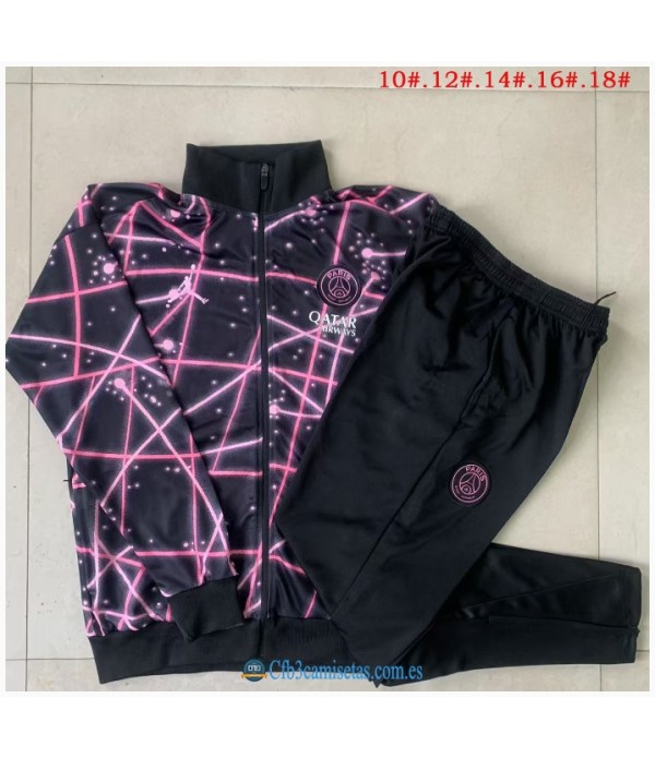 CFB3-Camisetas Chándal psg 2025/26 black starry sky long zipper - niÑos