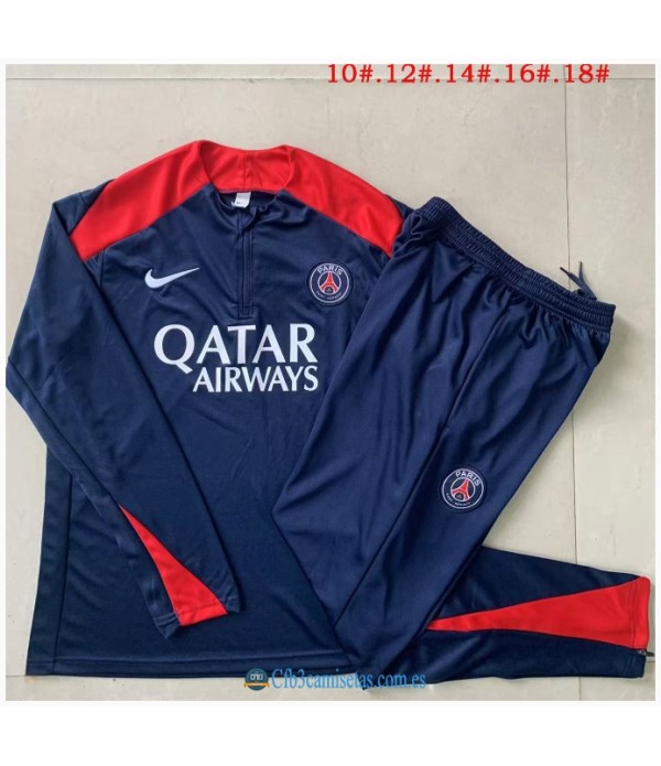 CFB3-Camisetas Chándal psg 2025/26 bule half zipper - niÑos