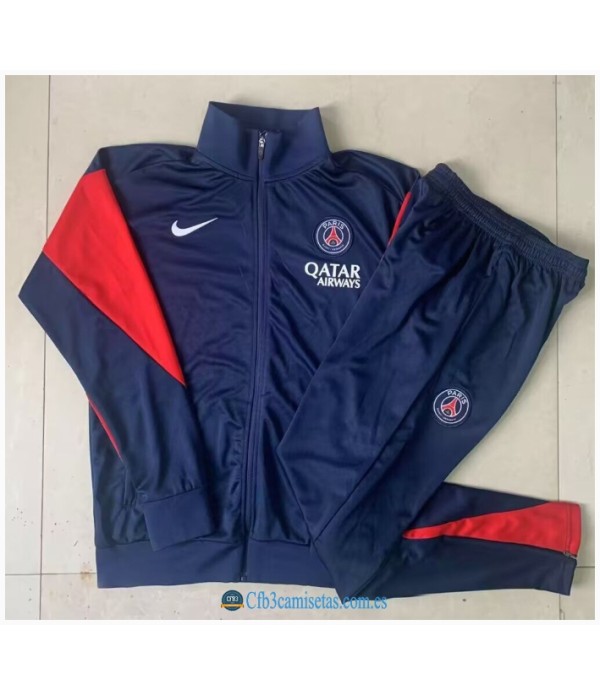 CFB3-Camisetas Chándal psg 2025/26 bule long zipper - niÑos