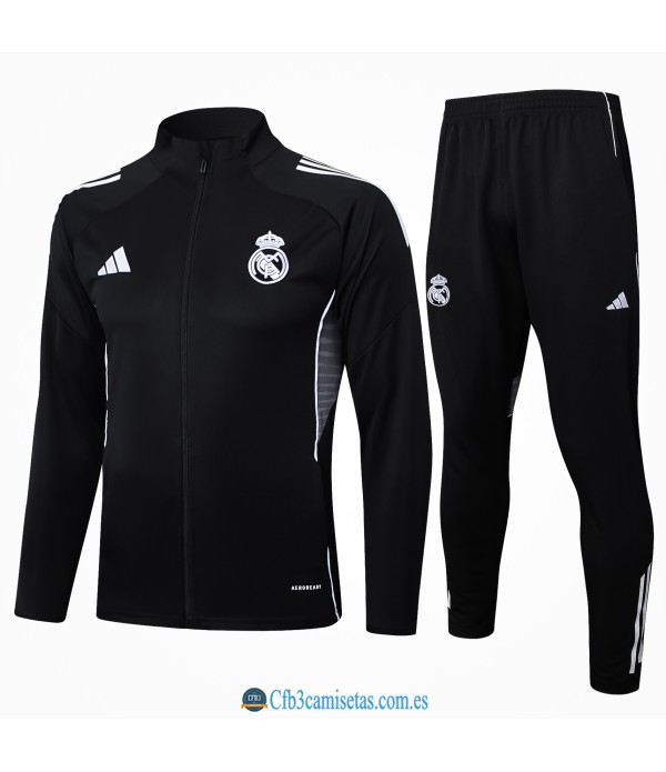 CFB3-Camisetas Chándal real madrid 2025/26-black cremallera larga