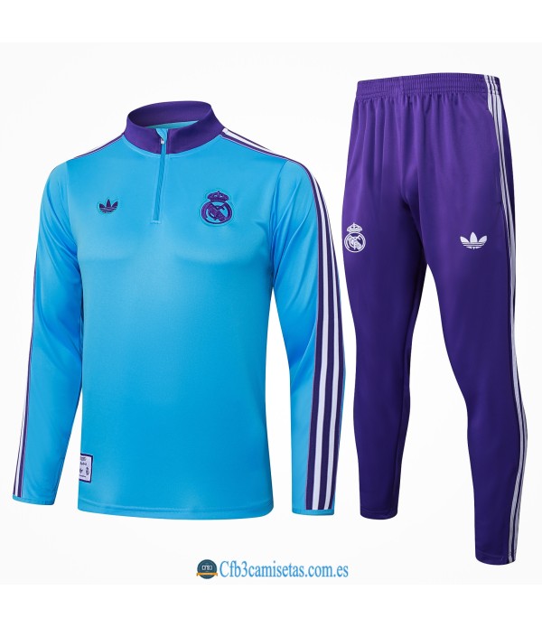 CFB3-Camisetas Chándal real madrid 2025/26-blue retro