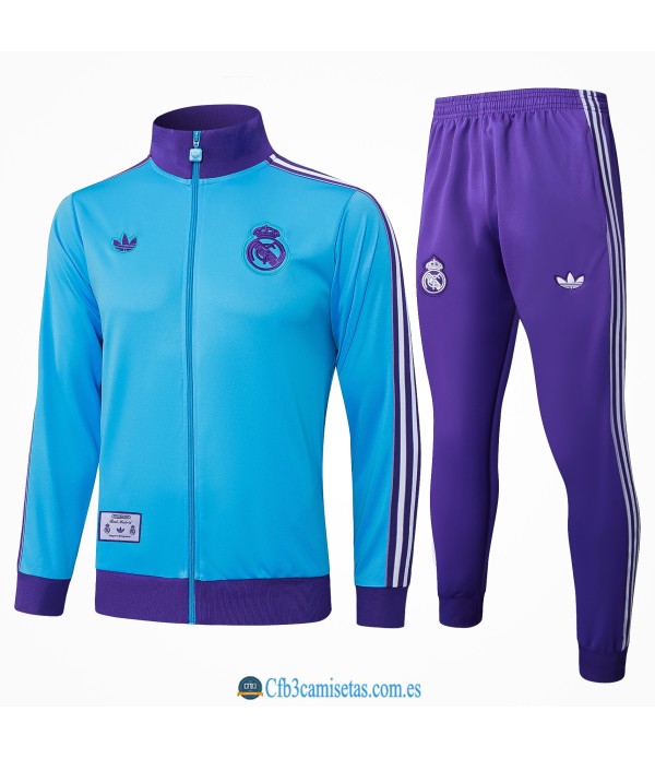 CFB3-Camisetas Chándal real madrid 2025/26-bule cremallera larga