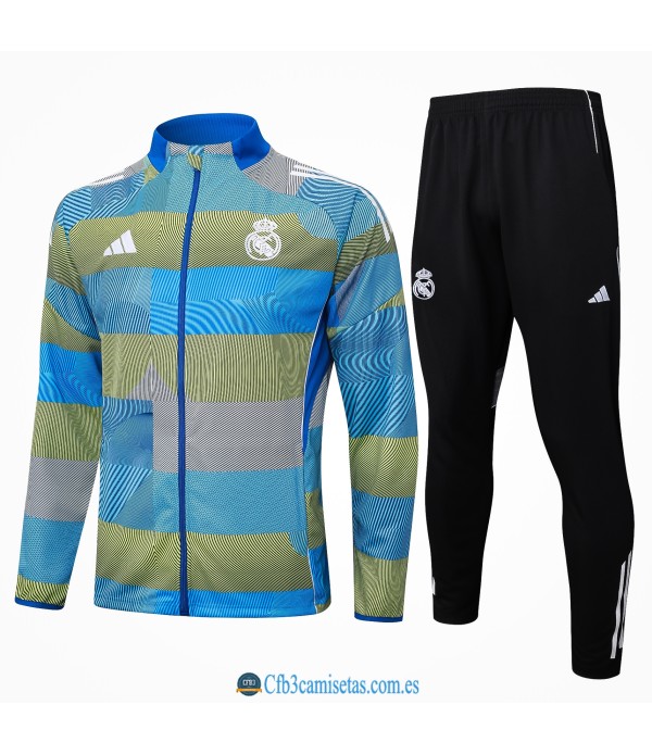 CFB3-Camisetas Chándal real madrid 2025/26 cremallera larga