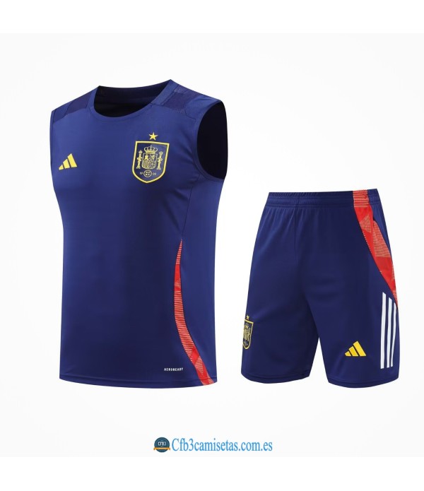 CFB3-Camisetas Conjunto de camiseta del españa 2025 azul oscura