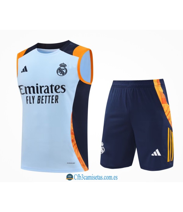CFB3-Camisetas Conjunto de camiseta del real madrid 25/26 azul claro con amarillo