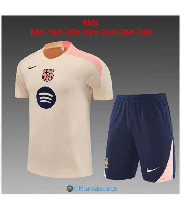 CFB3-Camisetas Kit entrenamiento fc barcelona 2025/26 amarillo claro-niÑos