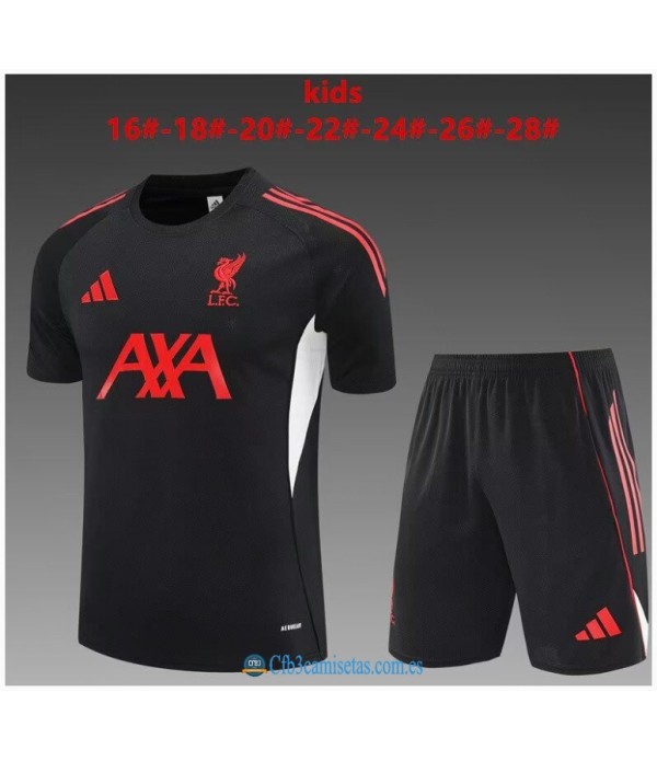 CFB3-Camisetas Kit entrenamiento liverpool fc 2025/26 black-niÑos
