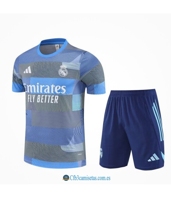 CFB3-Camisetas Kit entrenamiento real madrid 2025/26 azul púrpura