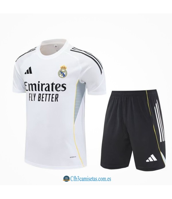CFB3-Camisetas Kit entrenamiento real madrid 2025/26 blanco
