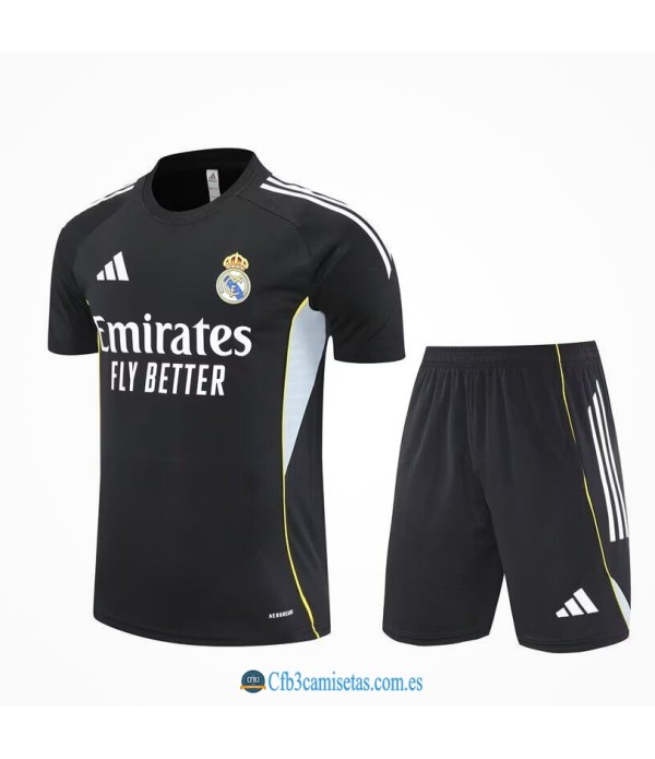 CFB3-Camisetas Kit entrenamiento real madrid 2025/26 negra