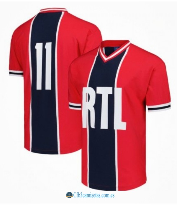 CFB3-Camisetas Psg 2a equipación no. 11 retro 1975