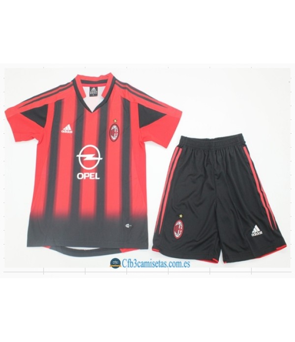 CFB3-Camisetas Ac milan 1a equipación 04/05 - niÑos